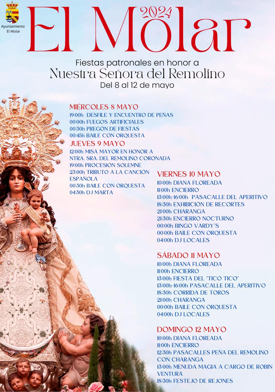 Fiestas patronales en honor a Nuestra Señora del Remolino 2024 El Molar